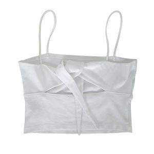 Zara Trefaluc - Twist Tie White Crop Top Size: S Women